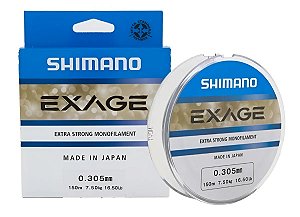 Linha Monofilamento Shimano Nylon Exage 0,405mm 28.40lb 300m Cinza
