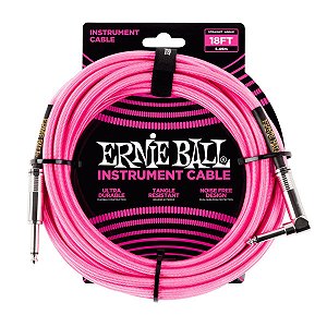CABO GUITARRA 5,49M P10 NEON ROSA P06083 ERNIE BALL