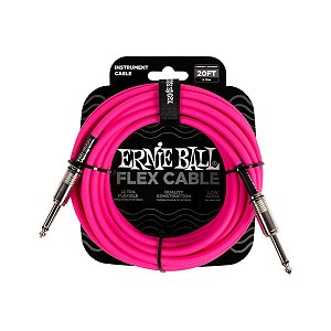 CABO GUITARRA P10 6,09 METROS ROSA FLEX  ERNIE BALL