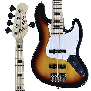 BAIXO SHELTER JAZZ BASS CAPTADOR 5 CORDA SUNBURST SHJB75 PRO