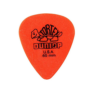 KIT 6 PALHETAS TORTEX .60MM GUITARRA LARANJA AMERICANA 418R60 DUNLOP