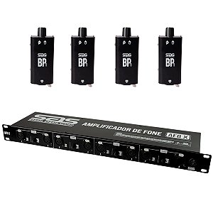 KIT AMPLIFICADOR AF8X 8 CANAIS XLR + 04X CONTROLADOR DE VOLUME MOD BP1 - SANTO ANGELO