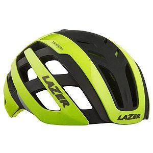 CAPACETE CICLISMO LAZER CENTURY TAM M AMARELO/PRETO COM LED