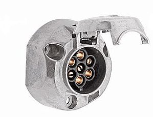 Tomada de Metal Redonda 7 pólos 12V - 16A Hella