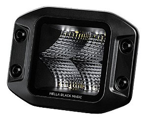 Par Cubo LED Farol Milha Embutir Hella Black Magic 3.2 Flood