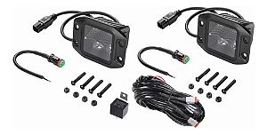 Par Cubo LED Farol Milha Embutir Hella Black Magic 3.2 Flood