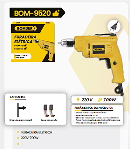 FURADEIRA 220V PTOTENCIA 700W BOM-9520