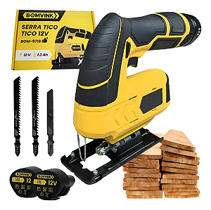 Serra Tico-Tico Bomvink Sem Fio Madeira Metal LED Bateria 300W BOM-9718
