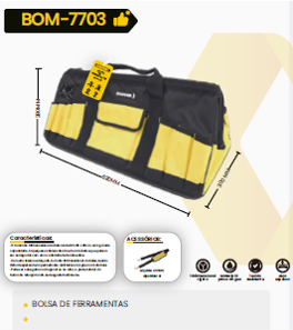 BOLSA PARA  FERRAMENTAS, COM ALCA BOM-7703