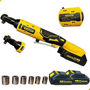 Chave Catraca Sem Fio Com 2 Bateria Recarregável 21v BOM-9714