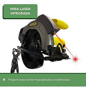 Serra Circular Profissional Bomvink Bom-9580 Com Laser 220v