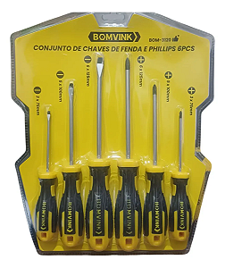 CONJ 6 CHAVES DE FENDA/PHILLIPS BOM-3120