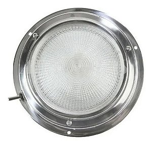 Luminária Em Aço Inox Sobrepor 12v 4 Pol.  Com Interruptor