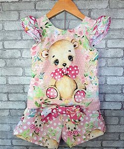 CONJUNTO INFANTIL MENINA URSO - CAPILÉ