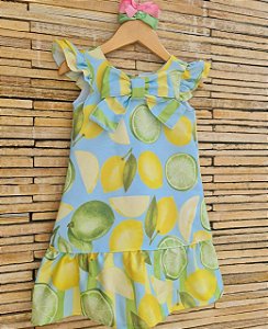 VESTIDO INFANTIL LIMÃO AZUL - CAPILÉ