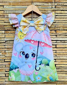 VESTIDO INFANTIL KOALA COLORIDA - CAPILÉ