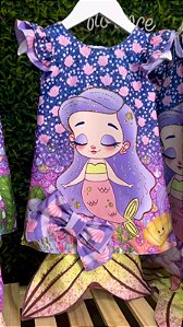 VESTIDO INFANTIL MENINA SEREIA DE CALDA ROXO - CAPILÉ
