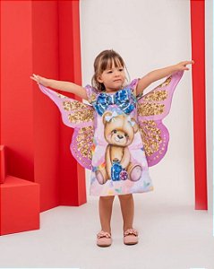 VESTIDO INFANTIL URSO DE ASAS - CAPILÉ