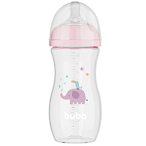 Mamadeira Easy Flow Elefante Rosa 330ml Buba