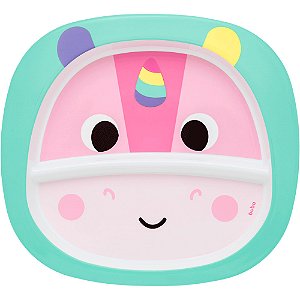 Pratinho Buba Zoo Infantil Estampado Rosa Unicórnio