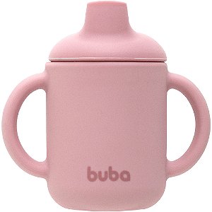 Copo De Transição Em Silicone Com Alça Rosa Buba