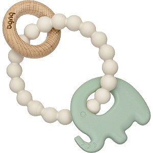 Mordedor Em Silicone E Bambu Elefante Verde Buba