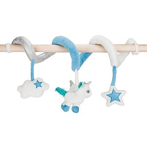 Móbile Espiral Mola Carrinho Berço Unicórnio Azul Pimpolho