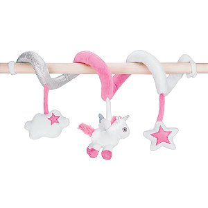 Móbile Espiral Mola Carrinho Berço Unicórnio Rosa Pimpolho