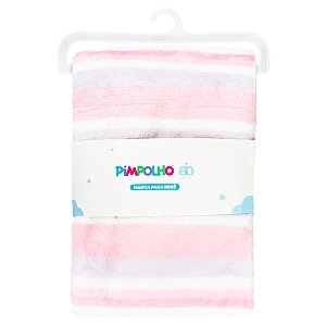 Mantinha Antialérgica Bebê Listras Rosa Menina Pimpolho