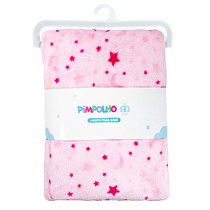 Mantinha Antialérgica Bebê Estrelas Rosa Menina Pimpolho
