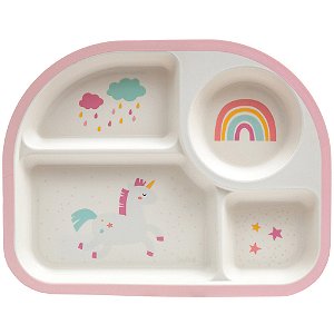 Prato Com Divisórias Magic Unicórnio Buba