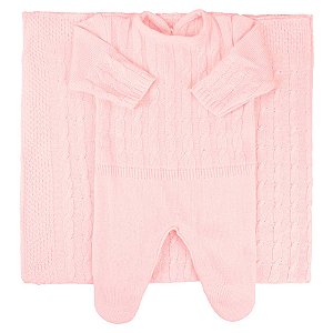 Macacão Manta Saída Maternidade Menina Rosa Pimpolho