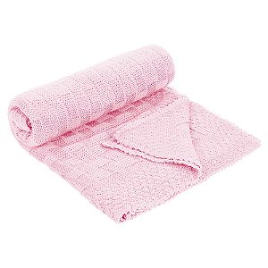 Manta De Tricô Infantil Bebê Menina Rosa Pimpolho