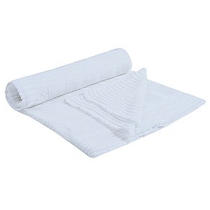 Manta De Tricô Infantil Bebê Unissex Off White Pimpolho