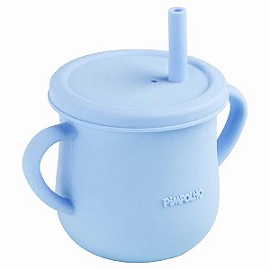 Copo De Silicone Canudo Soft 150ml Azul Pimpolho