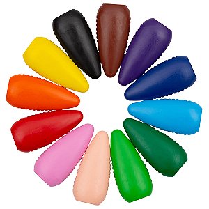 Giz De Plástico Lavável Infantil 12 Cores Buba