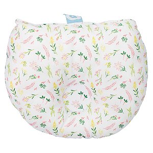 Travesseiro Anatômico Para Bebê Branco/Flores Pimpolho