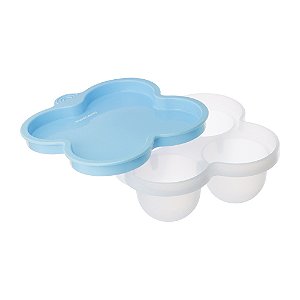 Porta Papinha Silicone Com Tampa Para Congelar Azul Pimpolho