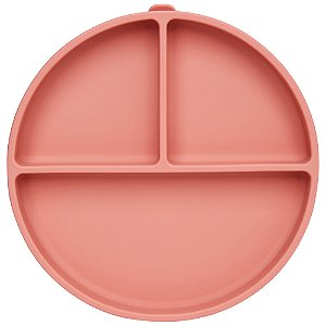 Pratinho Em Silicone Com Ventosa Divisória Rosa Escuro Buba