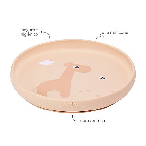 Pratinho Em Silicone Com Ventosa Cloudy Bege