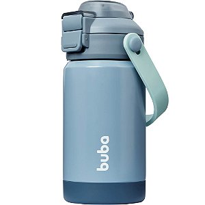 Copo Térmico Parede Dupla Com Bico E Canudo Ocean Azul Buba
