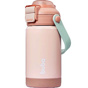 Copo Térmico Parede Dupla Com Bico E Canudo Blush Nude Buba