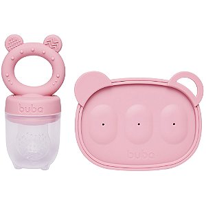 Kit Porta-Frutinhas e Forminha De Leite E Sorvete Rosa Buba