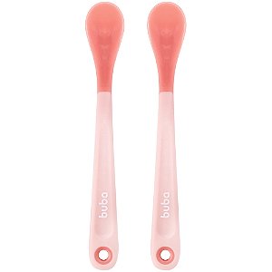 Kit 2 Colheres Termossensíveis Rosa Buba