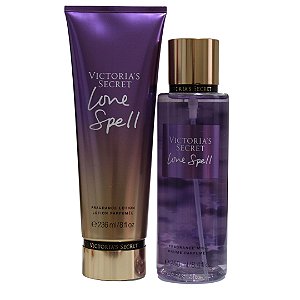 Kit Loção Hidratante 236ml e Body Splash 250ml Victoria's Secret Love Spell | Original