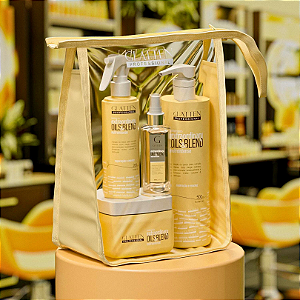 Kit de Salão Extraordinary Oils & Blend  NUTRIÇÃO Shampoo + Máscara + Leave In + Sérum Glatten Professional