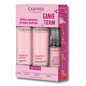 Kit Cadiveu Professional Quartzo Shine Shampoo 250ml + Condicionador 250ml + Sérum 65ml