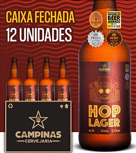 Caixa Fechada com 12 unid. da CAMPINAS American HOP Lager - 500ml