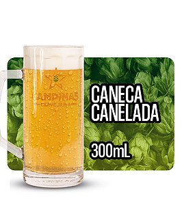 Caneca Para Cerveja de Vidro Canelado Cervejaria CAMPINAS - 300ml