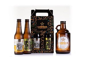 KIT de Cerveja Artesanal com Growler de 1 Litro + Pilsen + IPA Todo Dia 355ml